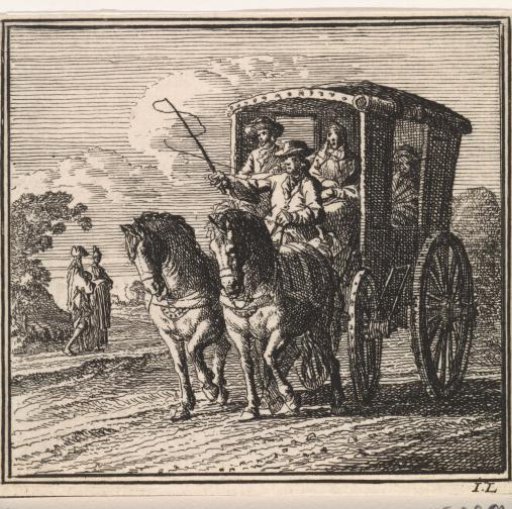 Four figures in a carriage