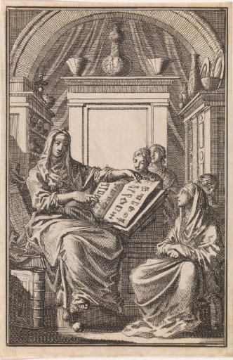 Title page of Jan Luijken 'Het Leerzaam Huisraad', 1711