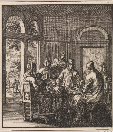 A family dining in a room