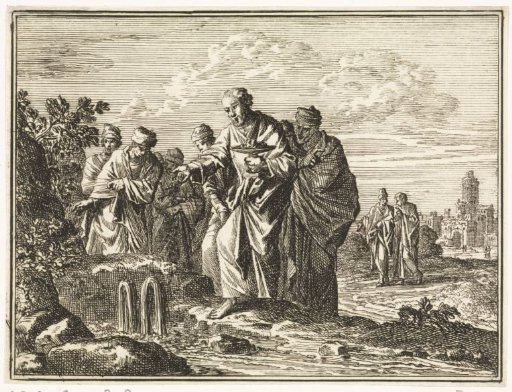 At Jericho, Elisha makes a bitter spring into good drinking water