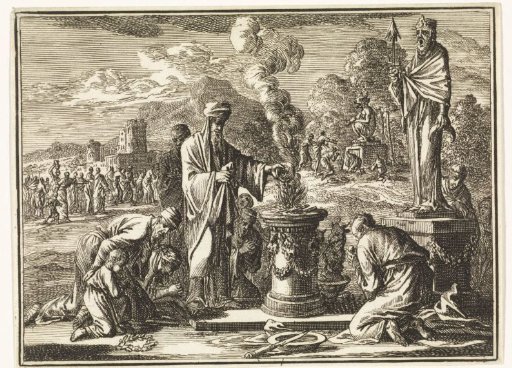 Israelites bring offerings to the idols