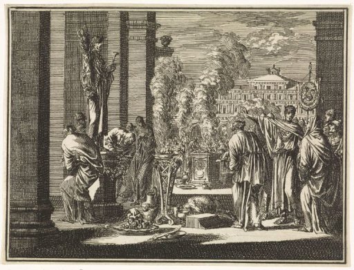 King Manasseh worships an idol