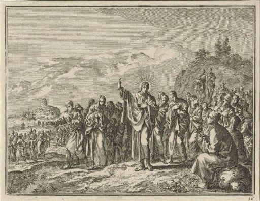 Christ Preaching to a Crowd Outdoors