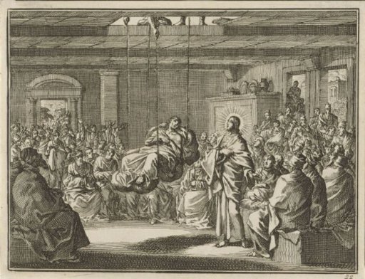 Christ Heals a Paralytic Man Lowered Through the Roof