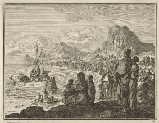 Christ preaching from a boat