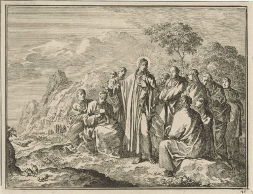 Christ points out sparrows to his disciples