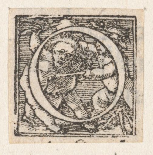 Letter O with Three Fighting Children