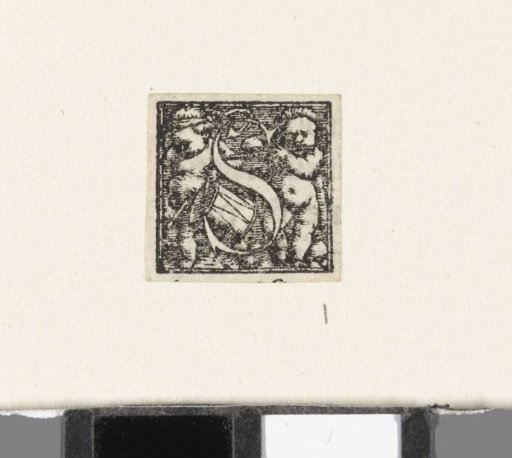 Letter S with Child Playing Drum and Child Blowing Flute