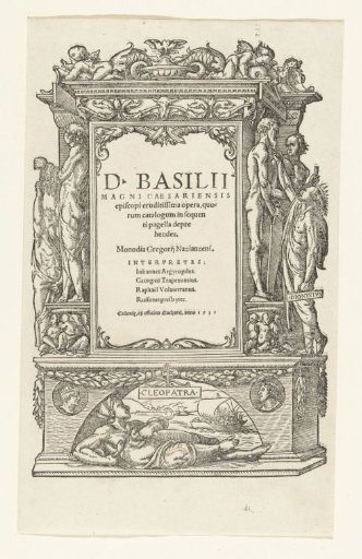 Title Page with Cleopatra and Dionysius I Stealing the Statues of the Gods