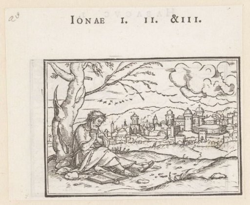 Jonah Sitting Under the Gourd Tree Near Nineveh