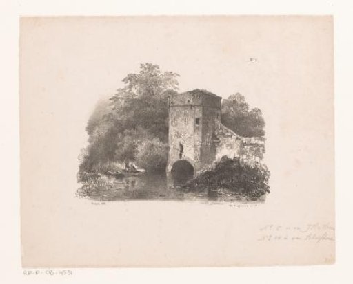 Fortress Tower with Water Flowing Beneath