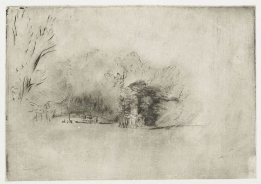 Farmhouse hidden among the trees