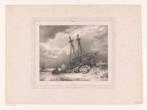 Winter Landscape with a Ship on the Beach