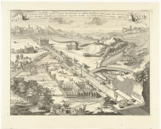 Design for a Roman Road (Heirbaan) with Tomb Monuments and Triumphal Arch