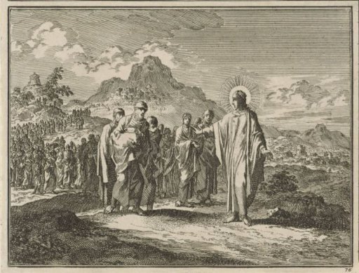 Christ Turning to the Crowd Following Him