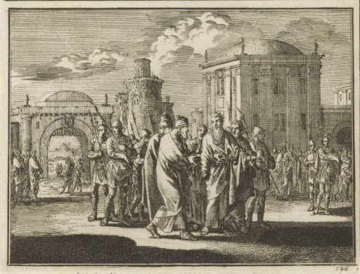 The Apostle Paul, Having Been Captured, Is Led Into Rome by Roman Soldiers