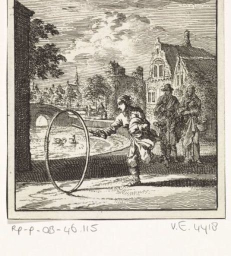 Child playing with a hoop