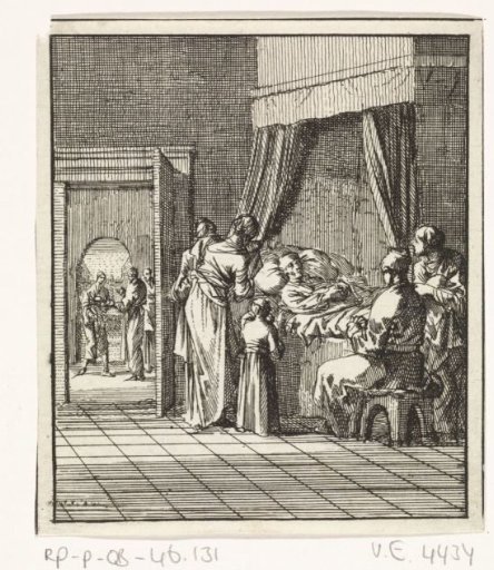 Family around the deathbed of father