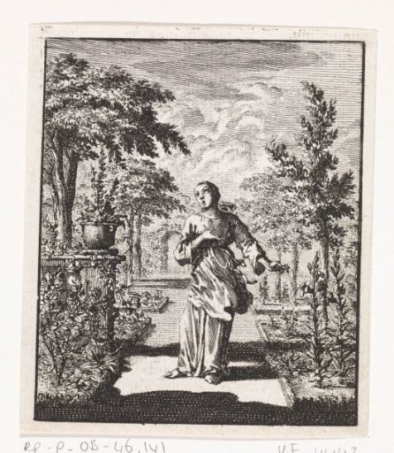 The Personified Soul standing in a garden