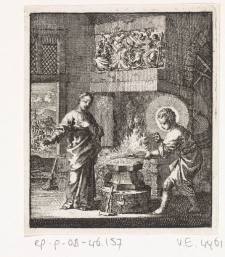Christ and the personified soul in a smithy