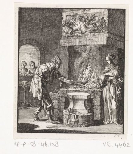 Lady World and the devil in a smithy