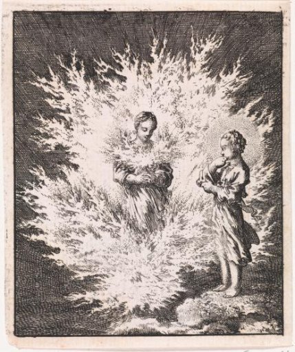 Christ Contemplates the Personified Soul Surrounded by Flames