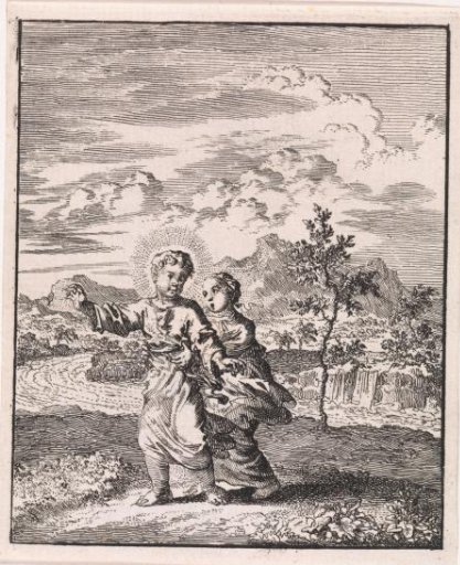 Christ Leads the Personified Soul through a Landscape