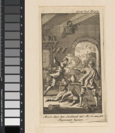 Murder committed by Cardinal del Monte at his house
