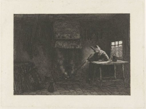 Interior with a Woman by the Fireplace