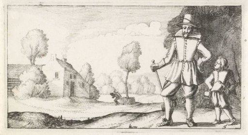 Man and boy in a landscape