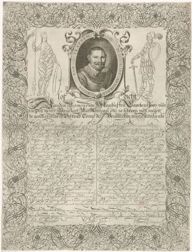 Portrait of Joost van Trappen Banckers with a Poem of Praise