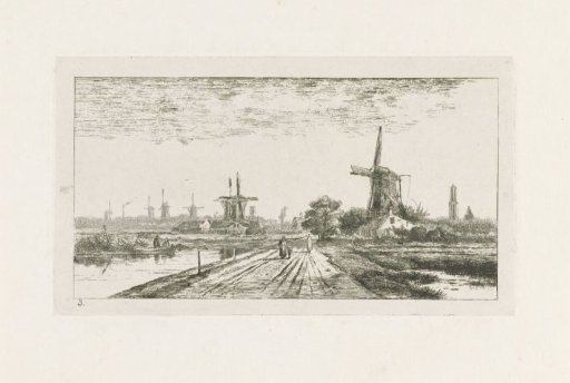 Landscape with windmills
