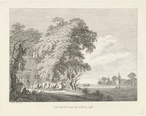 View of the ferry house in Krimpen aan de Lek, 1756