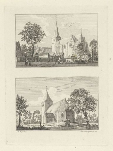 Village views at Kekerdom and Bimmen, 1742