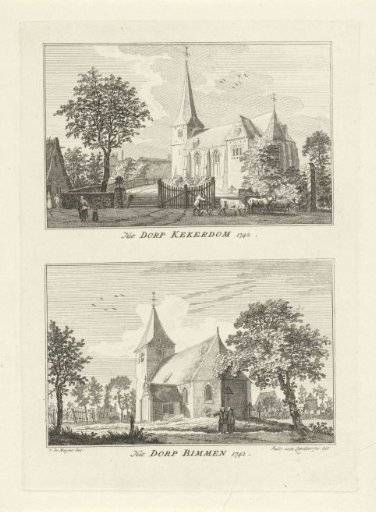 Village views at Kekerdom and Bimmen, 1742