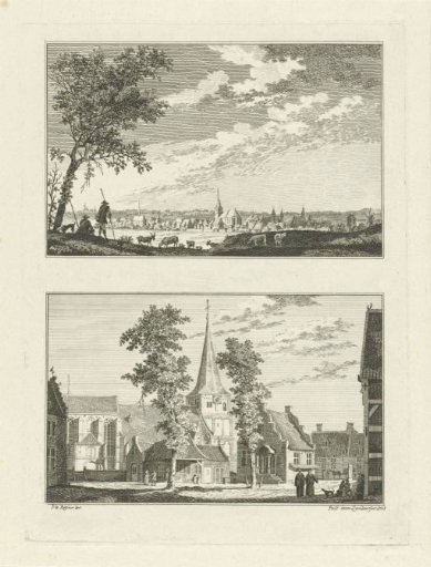 Town views at Uedem, 1744