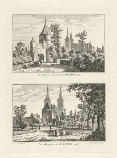 Scharen Gate and Meer Gate at Xanten, 1746