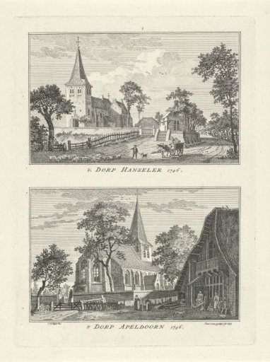 Village views at Hanselaer and Appeldorn, 1746