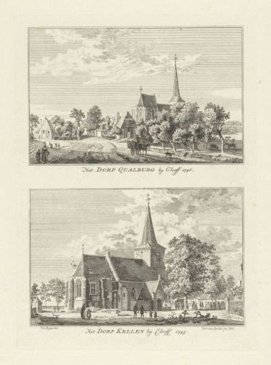 Village views at Qualburg and Kellen, 1745-1746