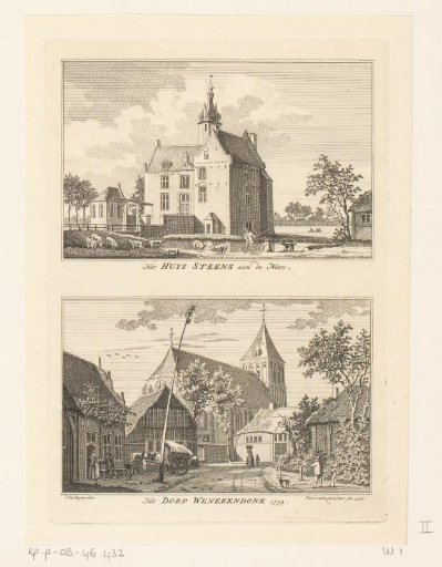 House Steens and village view at Winnekendonk, 1739