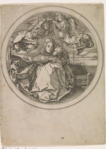 Mary crowned by two angels