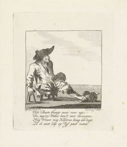 Man Resting a Leg on a Wheeled Plank