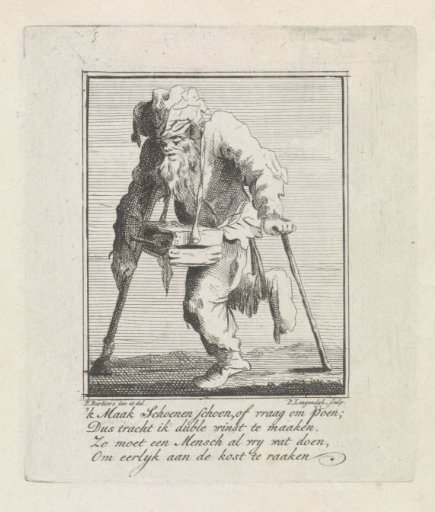 Man Walking with Two Crutches