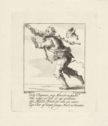 Man losing his fool's cap (Malle Kees)