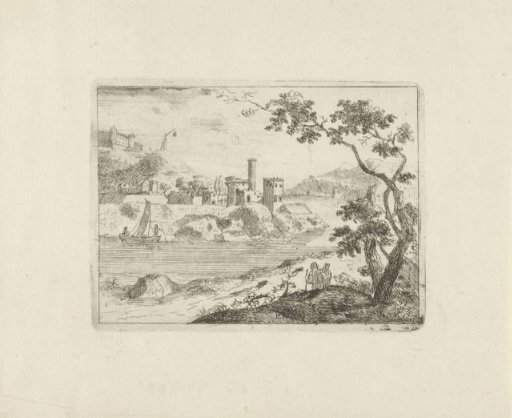 River landscape with a fortress