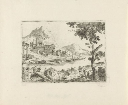 River landscape with a church