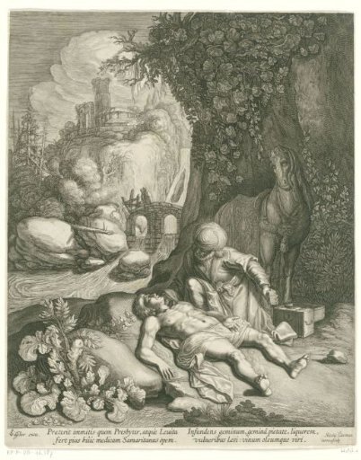 The Good Samaritan Helps the Wounded Traveler