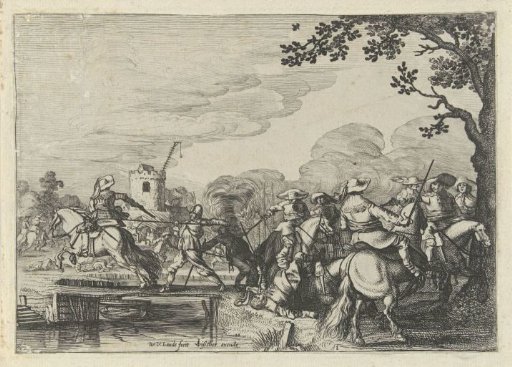 Cavalry Fight at a Wooden Bridge