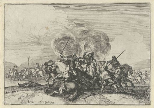 Battlefield Scene with Riders