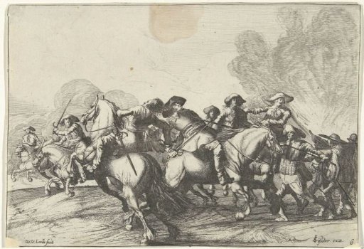 Battlefield Scene with a Stabbed Rider
